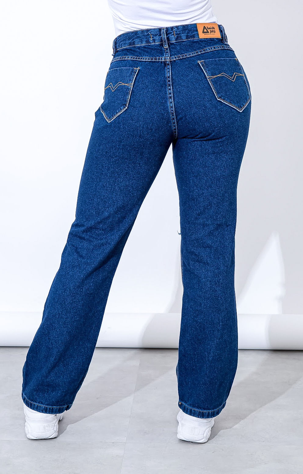 CalÇa Jeans Wide Leg Feminina Basic Azul Escura 