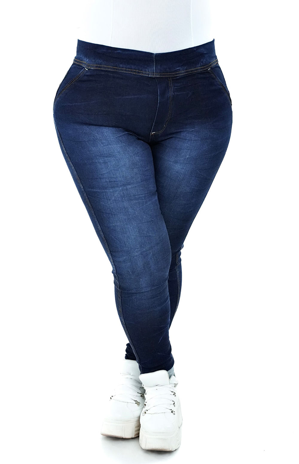 Calça Jeans Plus Size - Extreme Power Comfy Capri Blue