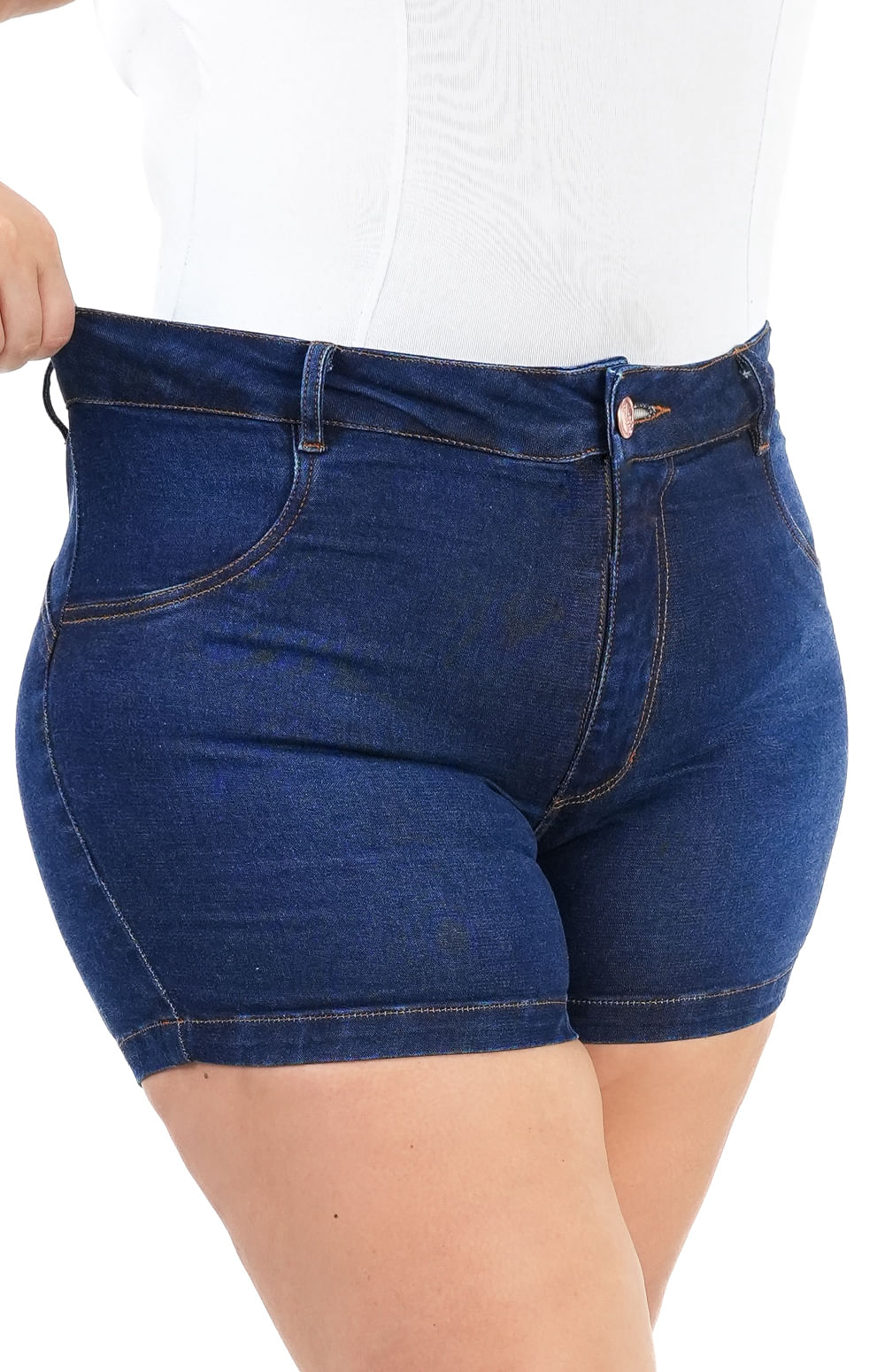 Short Jeans Feminino Mid Drop Linda Z 204621253 Azul
