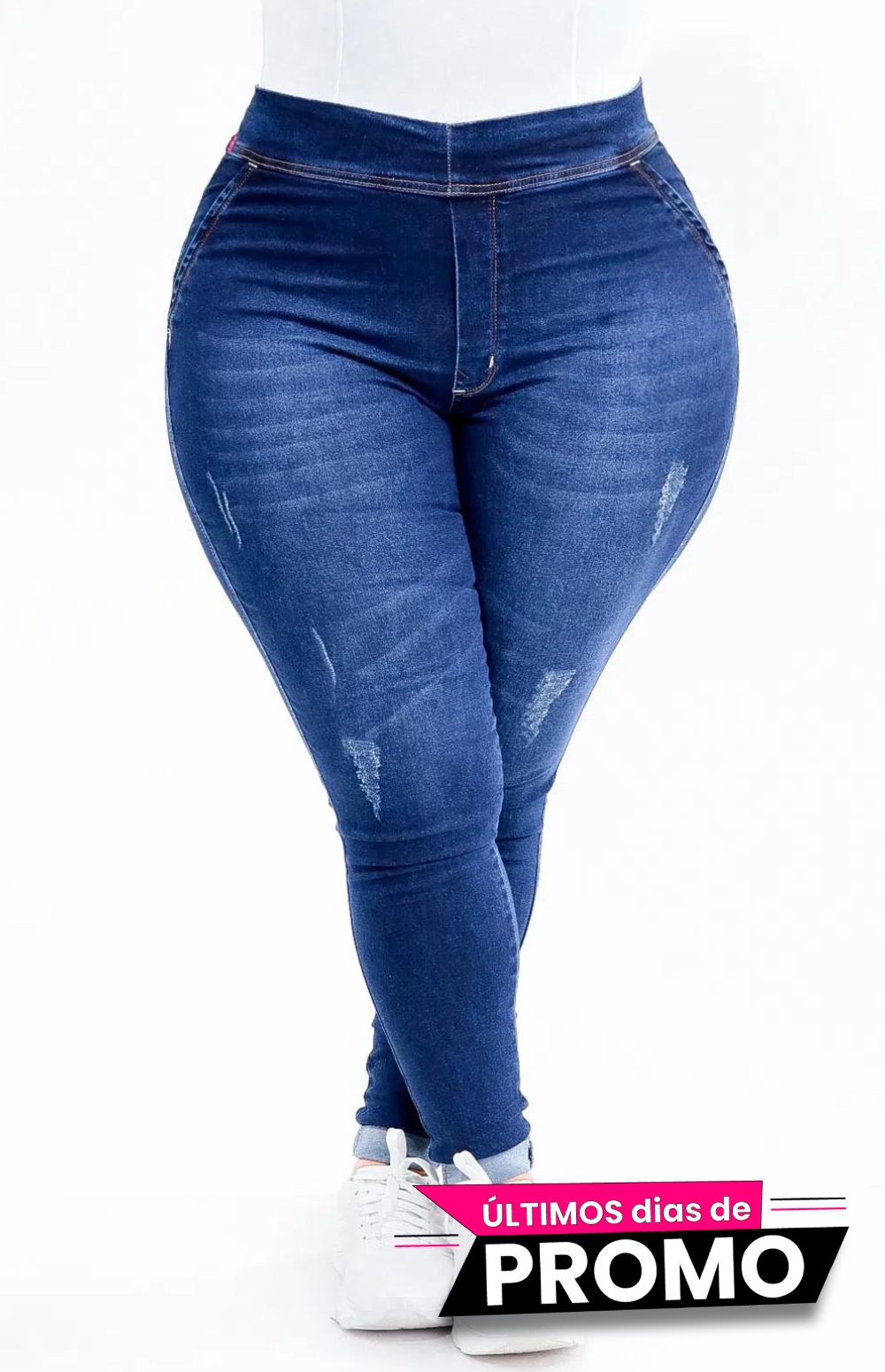 Calça Jeans Plus Size - Extreme Power Comfy Capri Blue