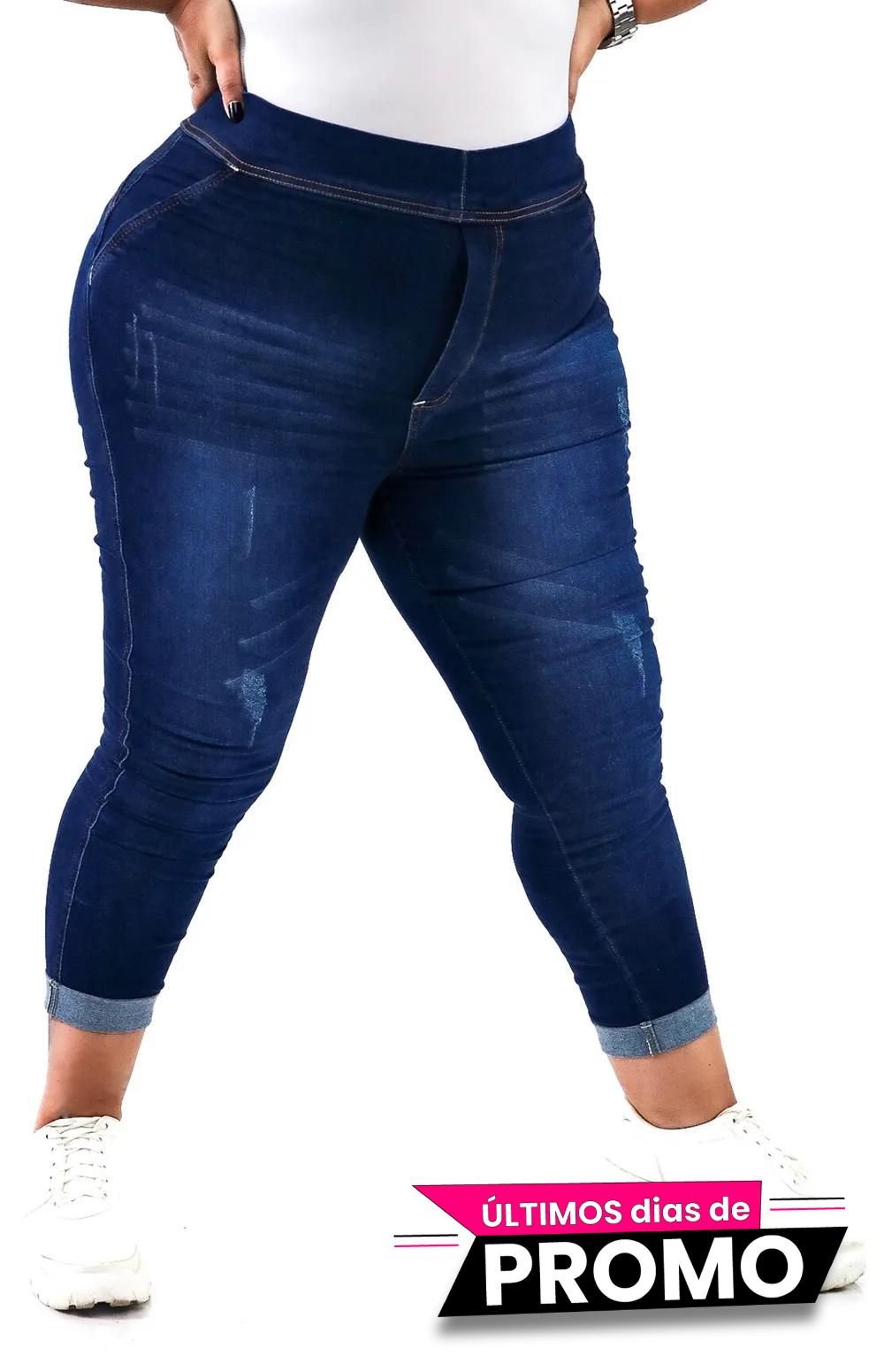 Calça Jeans Plus Size - Extreme Power Comfy Capri Blue