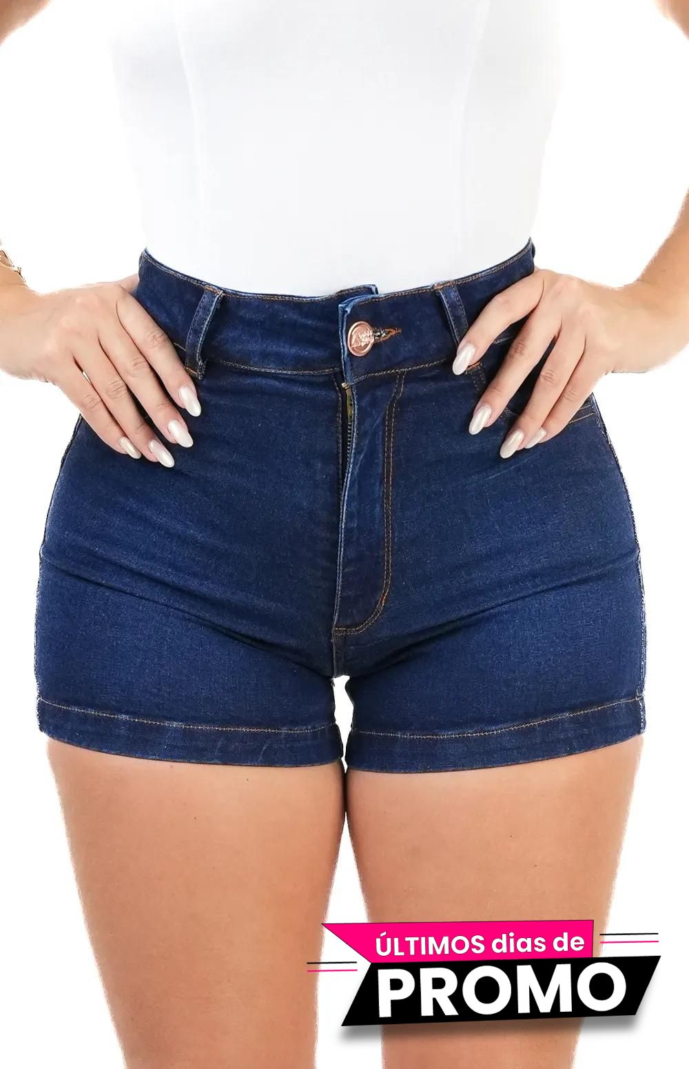 Short jeans Feminino, SKU 321019, Composição: 98% Algodão + 2